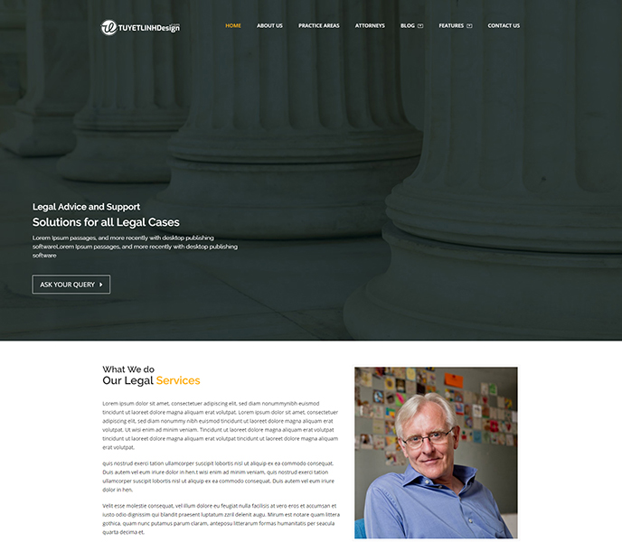 Mẫu website luật, toàn án - WDTA-00320