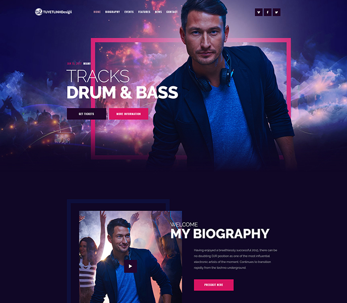 Mẫu website âm nhạc - WDAN-00036