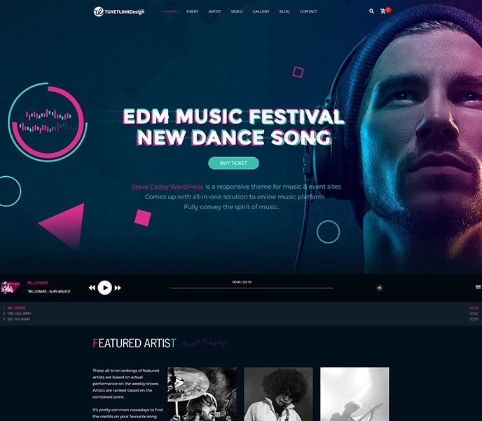 Mẫu website âm nhạc - WDAN-00082