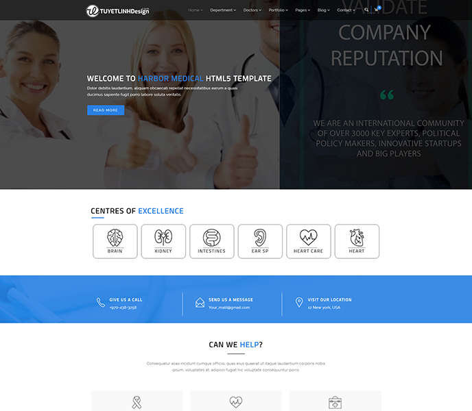 Mẫu website bệnh viên, y tế, dược - WDBV-00341