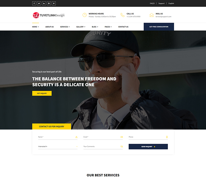 Mẫu website bảo vệ chuyên nghiệp - WDBVCN-00258