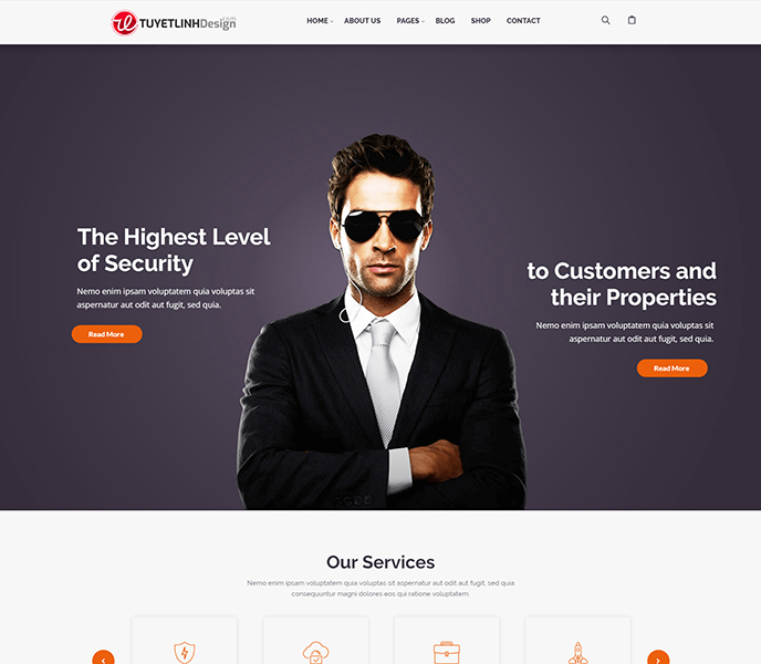 Mẫu website bảo vệ chuyên nghiệp - WDBVCN-00360