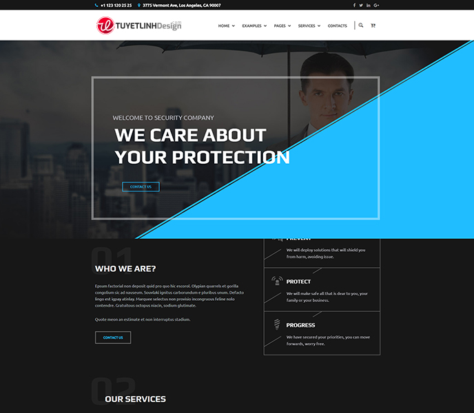 Mẫu website bảo vệ chuyên nghiệp - WDBVCN-00361