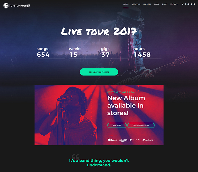 Mẫu website âm nhạc - WDAN-00013