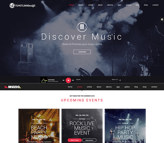 Mẫu website về âm nhạc - WDAN-00014