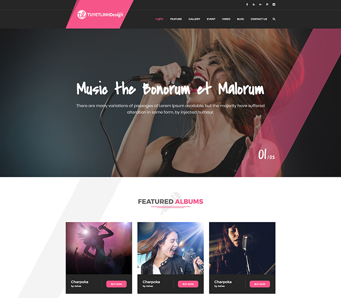 Mẫu website về âm nhạc - WDAN-00016