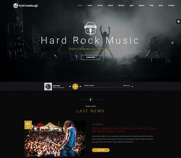 Mẫu website âm nhạc - WDAN-00047