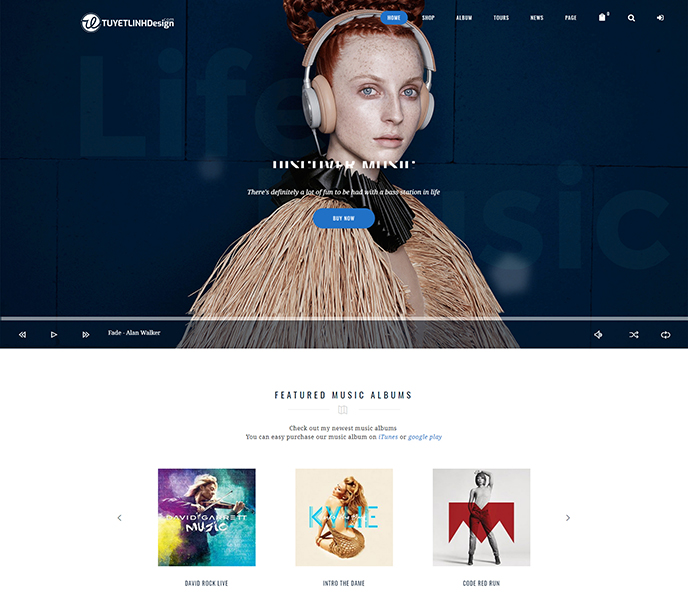Mẫu website âm nhạc - WDAN-00077