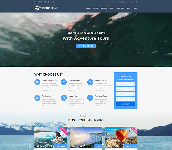 Mẫu website du lịch - WDDL-00033