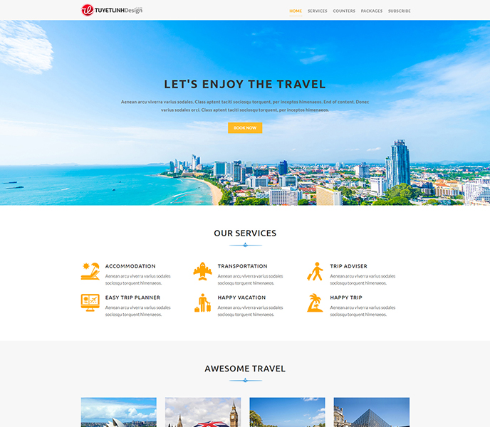 Mẫu website du lịch - WDDL-00135