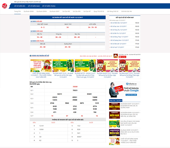 Mẫu website kết quả xổ số - WDKQXS-00285