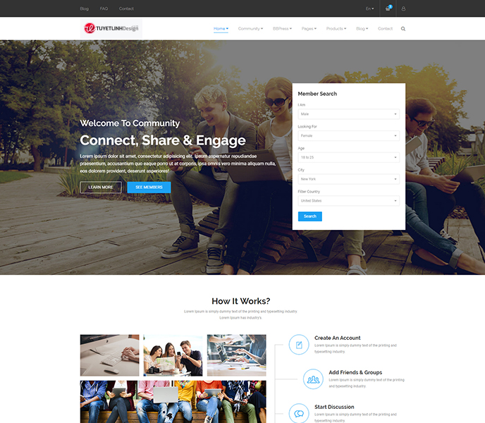 Mẫu website mạng xã hội - WDMXH-00278