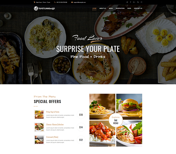 Mẫu website nhà hàng, khách sạn - WDNHKS-00136