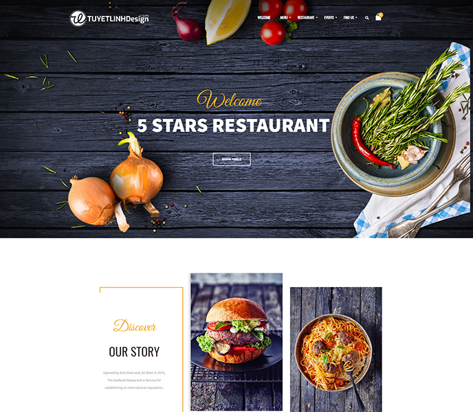 Mẫu website nhà hàng, khách sạn - WDNHKS-00137