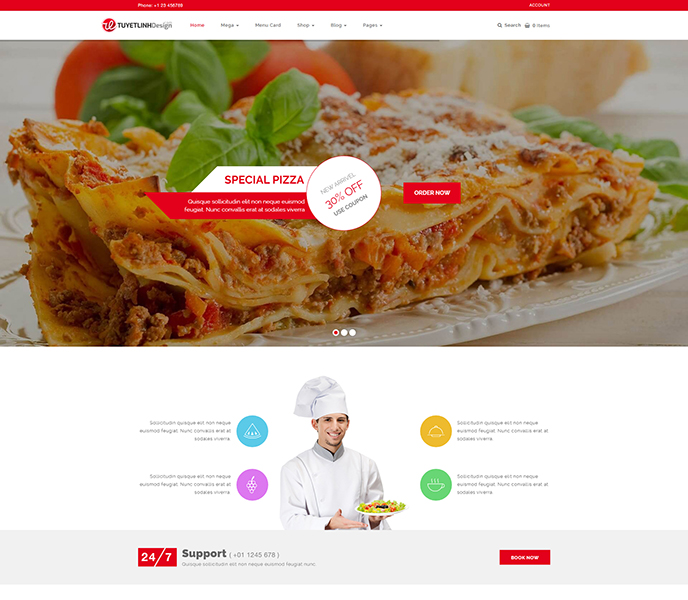 Mẫu website nhà hàng, khách sạn - WDNHKS-00140