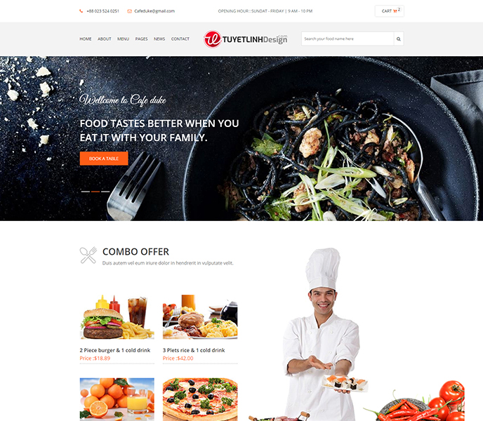 Mẫu website nhà hàng, khách sạn - WDNHKS-00141