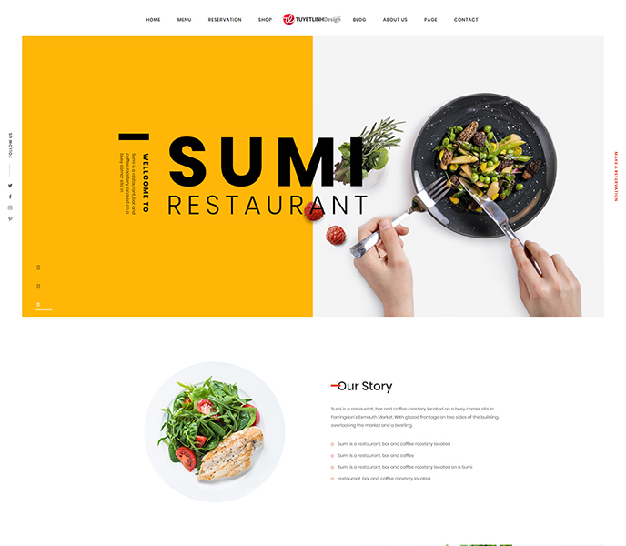 Mẫu website nhà hàng, khách sạn - WDNHKS-00143
