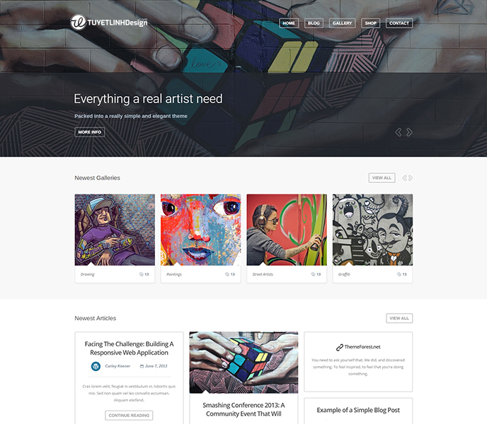 Mẫu website nghệ thuật, mỹ thuật - WDNTMT-00307