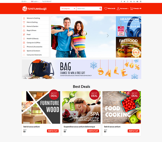 Mẫu website rao vặt, đấu giá - WDRV-00358