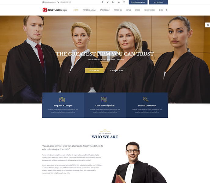 Mẫu website luật, toàn án - WDTA-00317