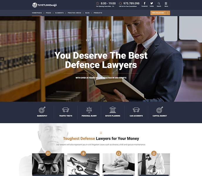 Mẫu website luật, toàn án - WDTA-00318