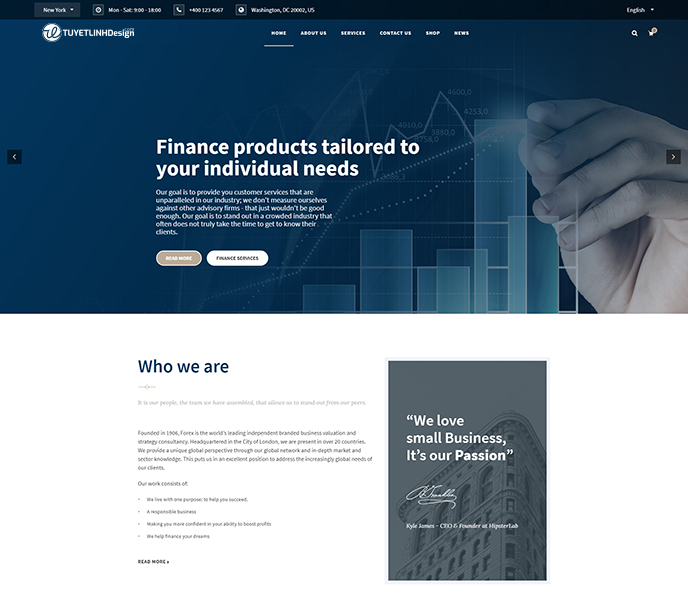 Mẫu website tài chính, chứng khoán - WDTCCK-00286