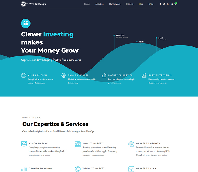 Mẫu website tài chính, chứng khoán - WDTCCK-00288