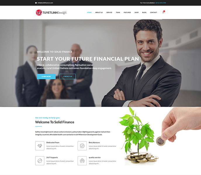 Mẫu website tài chính, chứng khoán - WDTCCK-00289