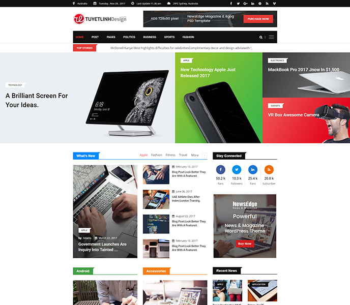 Mẫu website tin tức - WDTT-00208