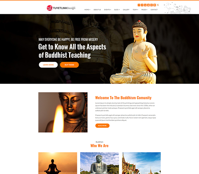 Mẫu website từ thiện, chùa chiền - WDTT-00369