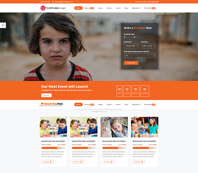 Mẫu website từ thiện, chùa chiền - WDTT-00373