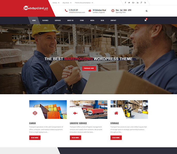 Mẫu website vận chuyển, kho bãi - WDVCKB-00239