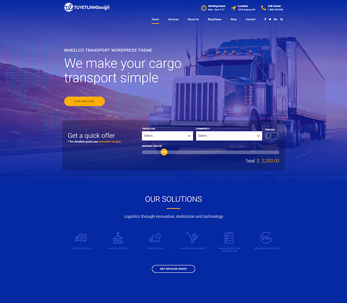 Mẫu website vận chuyển, kho bãi - WDVCKB-00240