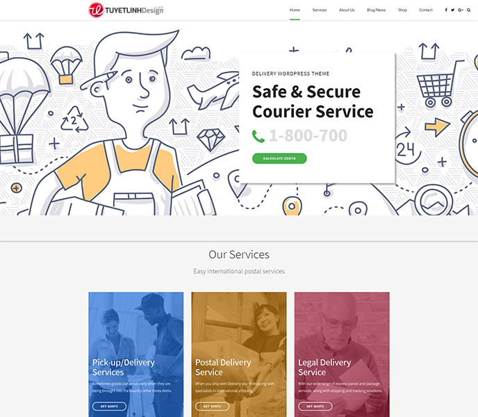 Mẫu website vận chuyển, kho bãi - WDVCKB-00241