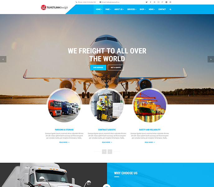 Mẫu website vận chuyển, kho bãi - WDVCKB-00244