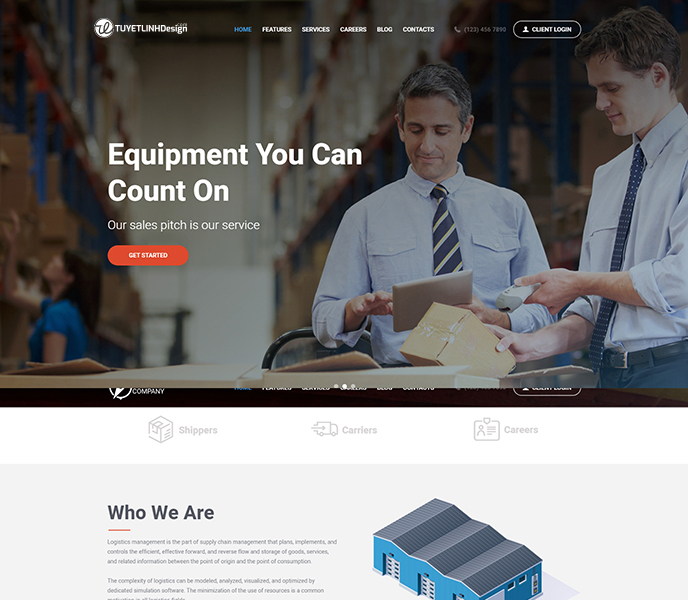 Mẫu website vận chuyển, kho bãi - WDVCKB-00245