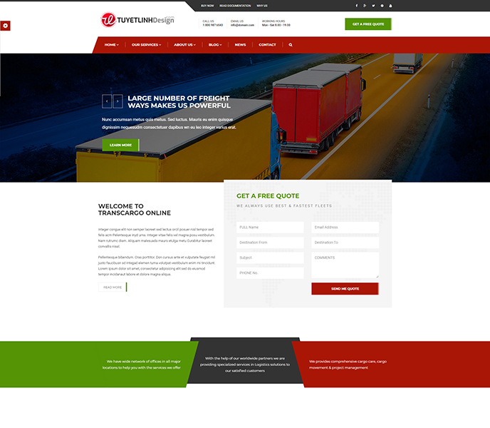 Mẫu website vận chuyển, kho bãi - WDVCKB-00248