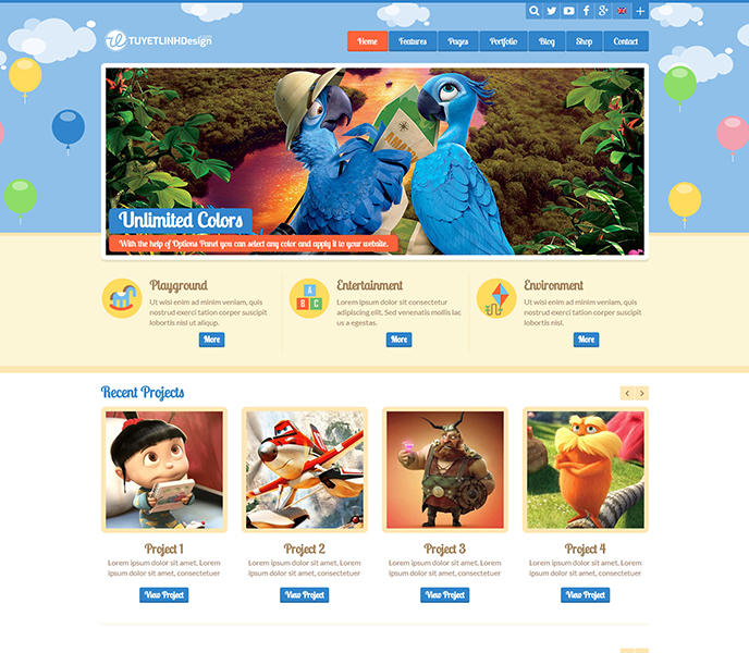 Mẫu website vui chơi, giải trí - WDVCKB-00254