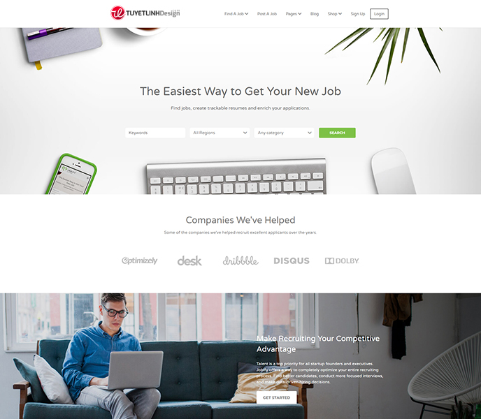 Mẫu website tìm việc làm, tuyển dụng - WDVLTD-00260