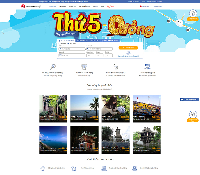 Mẫu website vé máy bay - WDVMB-00300