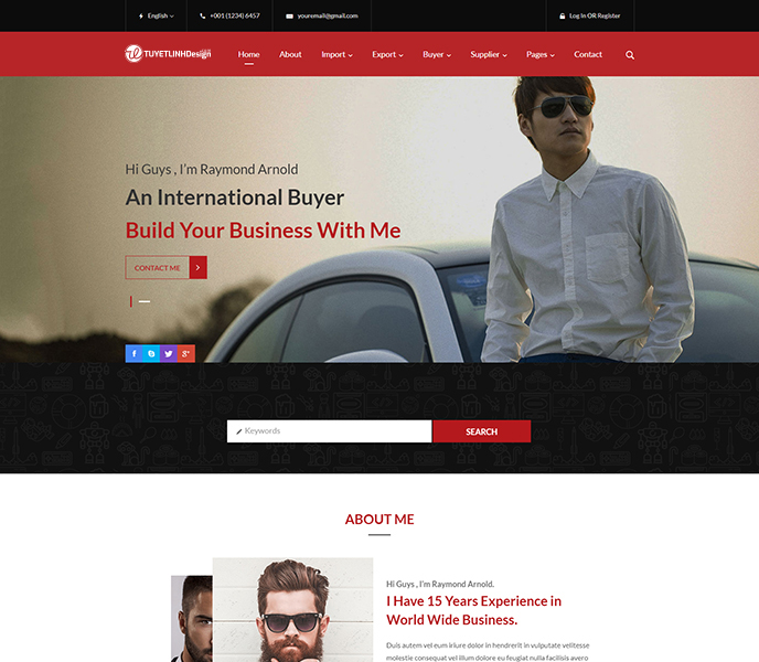 Mẫu website xuất nhập khẩu - WDXNK-00363