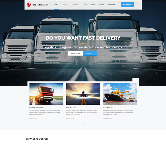 Mẫu website xuất nhập khẩu - WDXNK-00368